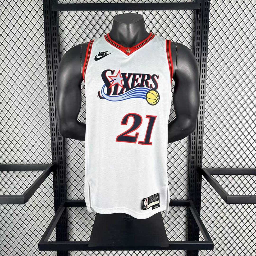 Saison 26 76ers Rétro Blanc n°21 Embiid