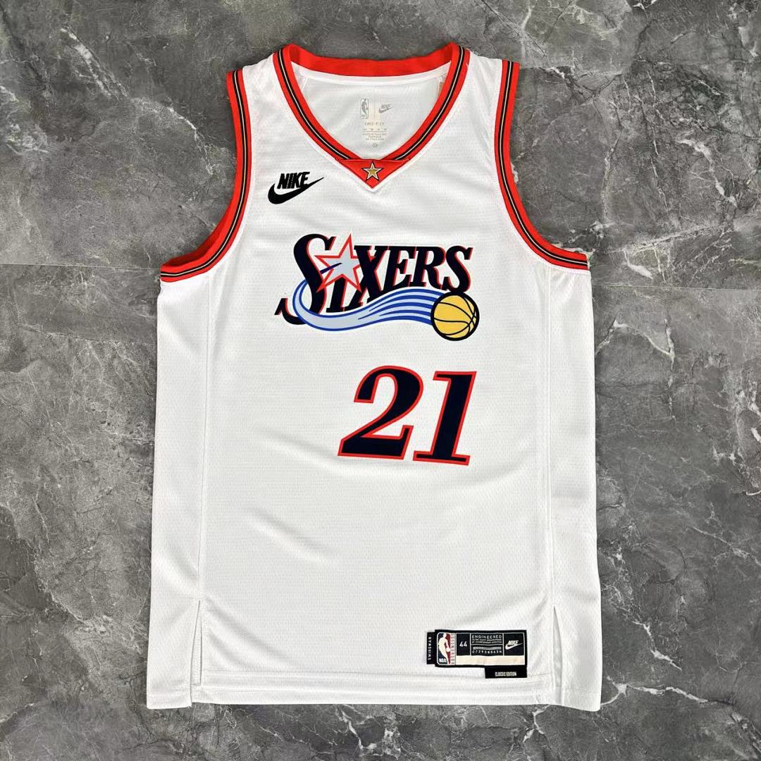 Saison 26 76ers Rétro Blanc n°21 Embiid