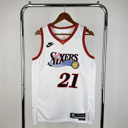 Saison 26 76ers Rétro Blanc n°21 Embiid