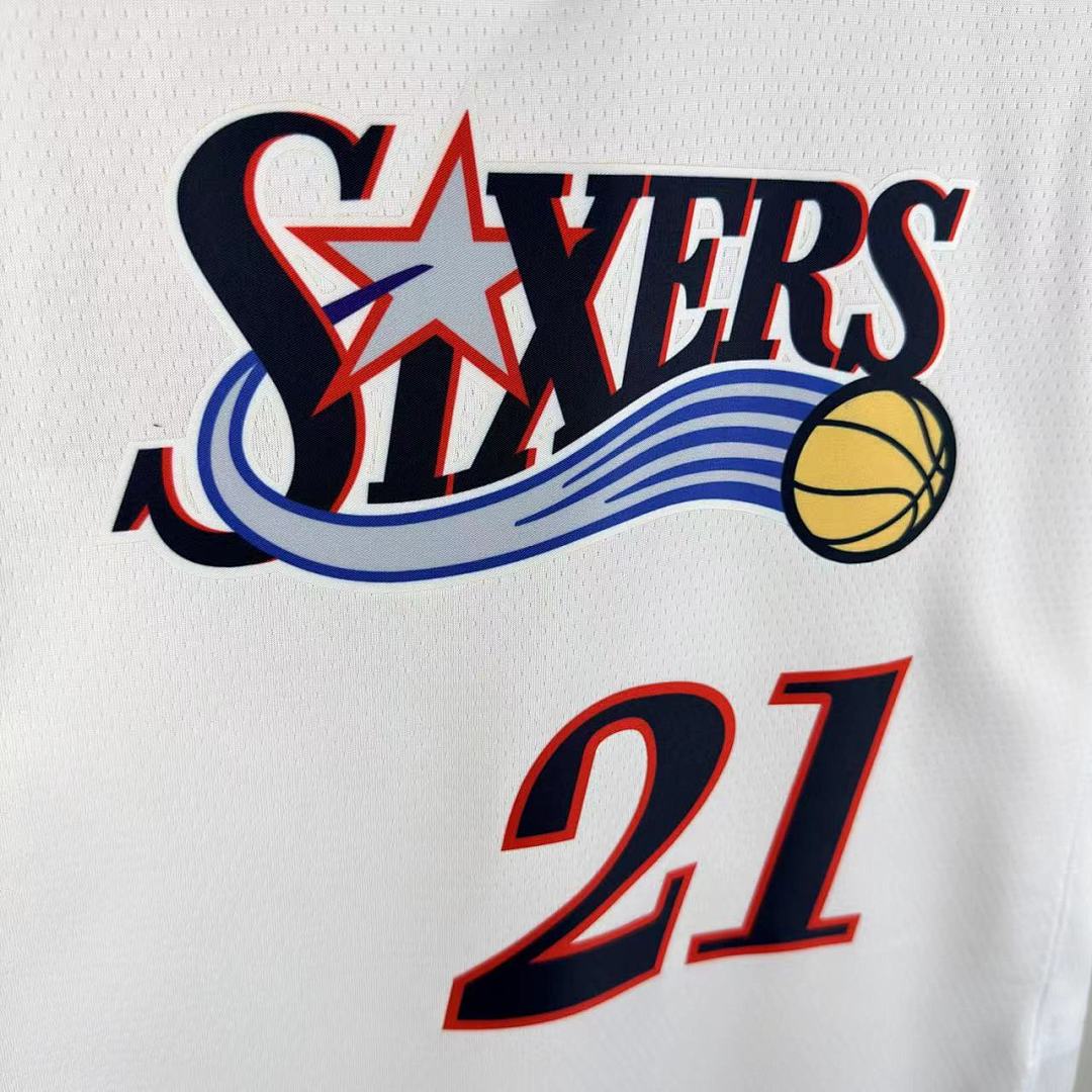 Saison 26 76ers Rétro Blanc n°21 Embiid